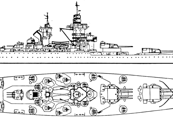 Боевой корабль NMF Richelieu 1946 [Battleship] - чертежи, габариты, рисунки
